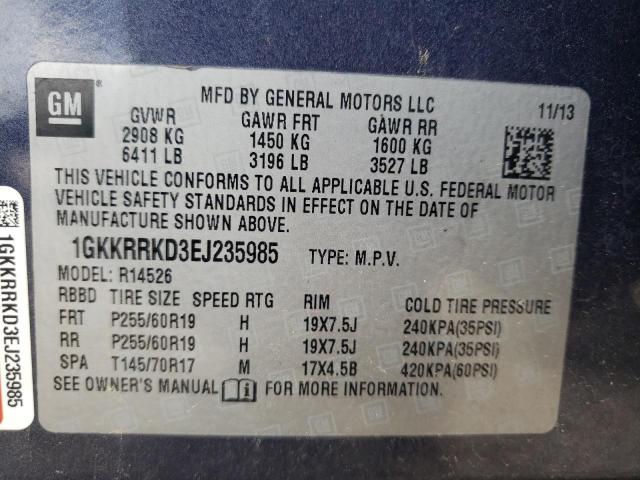 Photo 14 from auction – 2014 GMC ACADIA SLT with VIN 1GKKRRKD3EJ235985