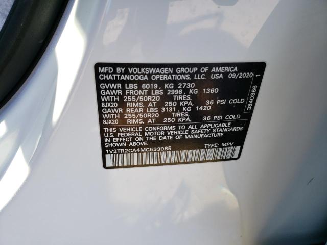 Photo 14 from auction – 2021 VOLKSWAGEN ATLAS SEL with VIN 1V2TR2CA4MC533085