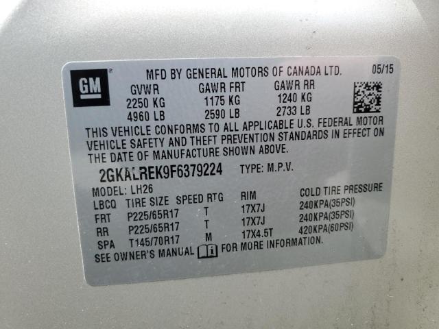 Photo 14 from auction – 2015 GMC TERRAIN SL with VIN 2GKALREK9F6379224