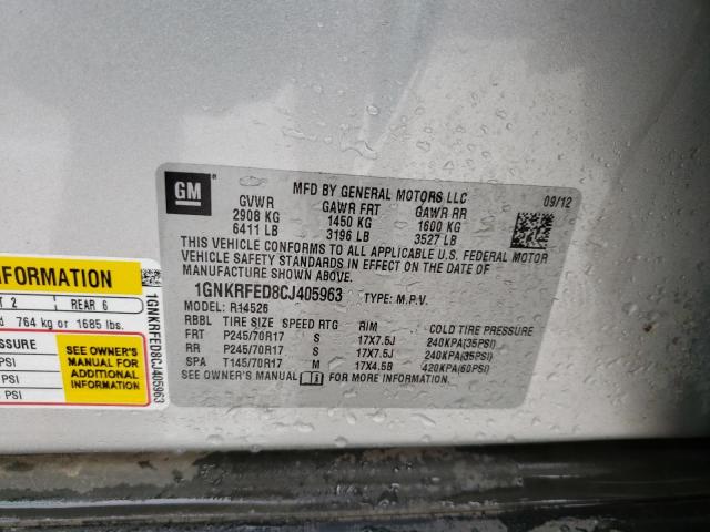 Photo 14 from auction – 2012 CHEVROLET TRAVERSE L with VIN 1GNKRFED8CJ405963