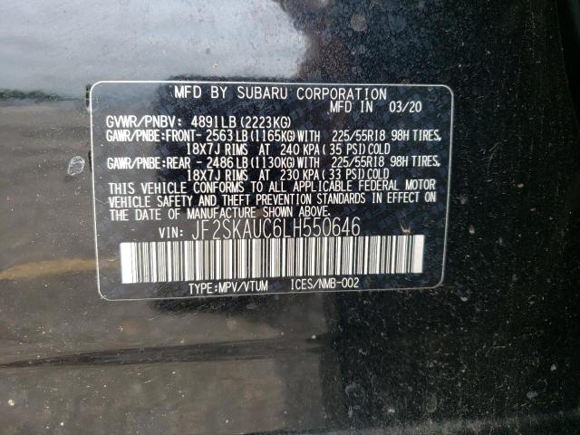 Photo 14 from auction – 2020 SUBARU FORESTER L with VIN JF2SKAUC6LH550646