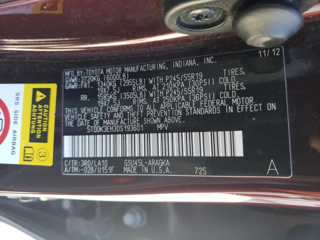 Photo 14 from auction – 2013 TOYOTA HIGHLANDER with VIN 5TDDK3EH3DS193601