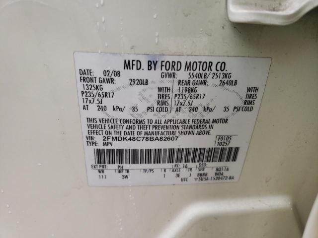 Photo 14 from auction – 2008 FORD EDGE SEL with VIN 2FMDK48C78BA82607