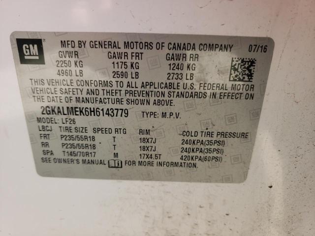 Photo 14 from auction – 2017 GMC TERRAIN SL with VIN 2GKALMEK6H6143779