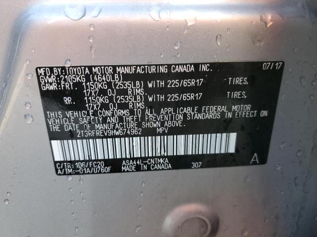 Photo 14 from auction – 2017 TOYOTA RAV4 XLE with VIN 2T3RFREV9HW674962