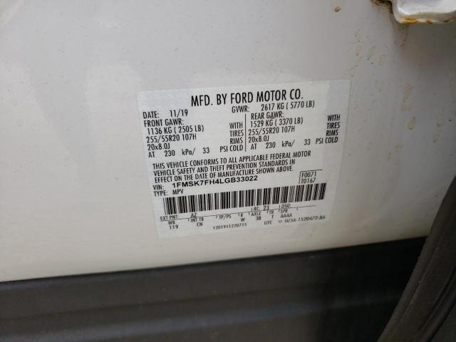 Photo 14 from auction – 2020 FORD EXPLORER L with VIN 1FMSK7FH4LGB33022
