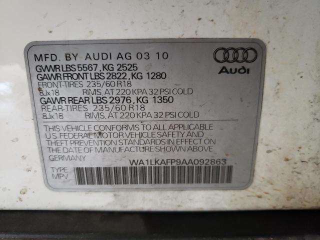 Photo 14 from auction – 2010 AUDI Q5 PREMIUM with VIN WA1LKAFP9AA092863