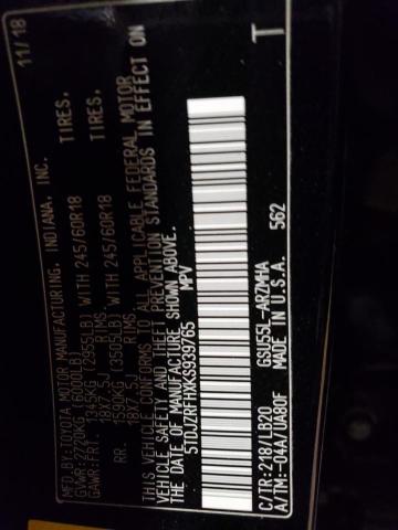 Photo 14 from auction – 2019 TOYOTA HIGHLANDER with VIN 5TDJZRFHXKS939765