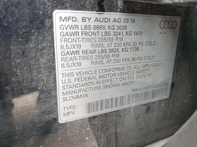 Photo 14 from auction – 2018 AUDI Q7 PREMIUM with VIN WA1LAAF77JD037569