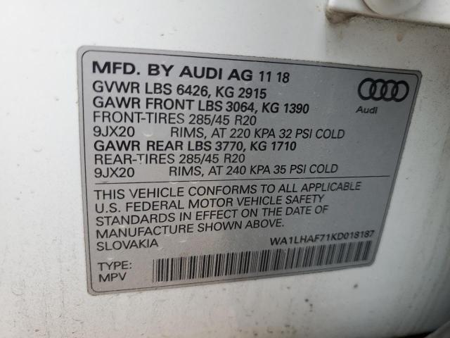 Photo 14 from auction – 2019 AUDI Q7 PREMIUM with VIN WA1LHAF71KD018187