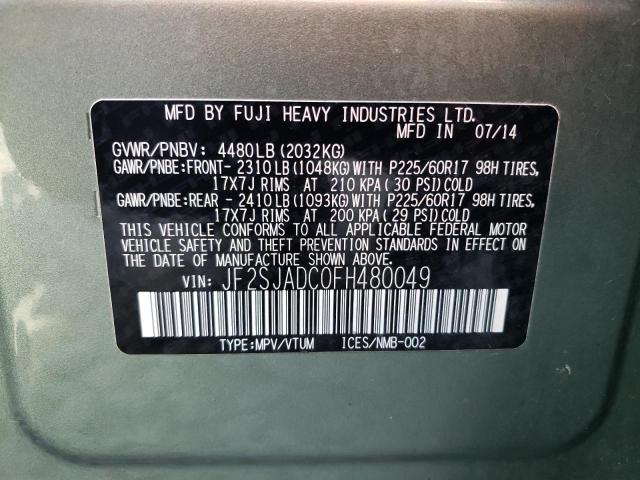 Photo 14 from auction – 2015 SUBARU FORESTER 2 with VIN JF2SJADC0FH480049