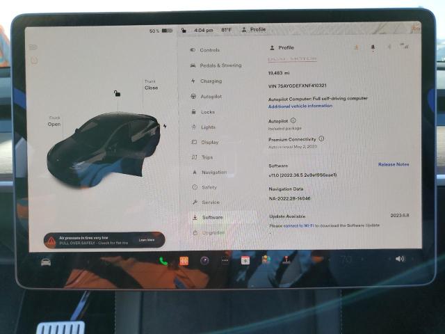 Photo 9 from auction – 2022 TESLA MODEL Y with VIN 7SAYGDEFXNF410321