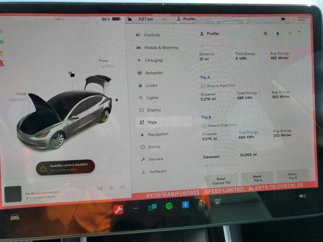 Photo 9 from auction – 2018 TESLA MODEL 3 with VIN 5YJ3E1EA8JF060925