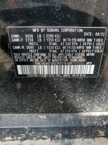 Photo 14 from auction – 2023 SUBARU OUTBACK 2. with VIN 4S4BTGPD7P3116169