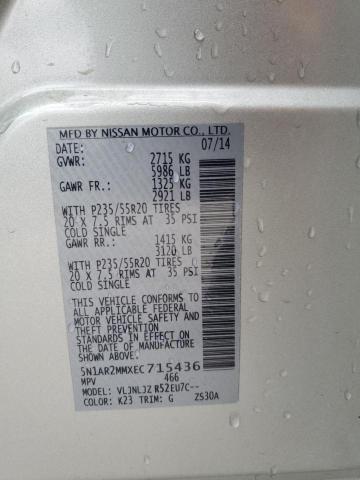 Photo 14 from auction – 2014 NISSAN PATHFINDER with VIN 5N1AR2MMXEC715436