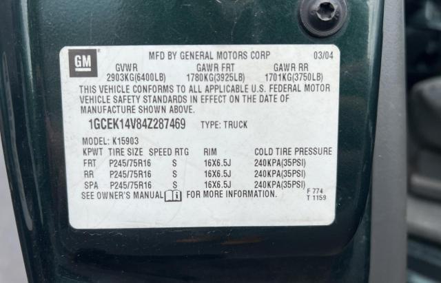 Photo 10 from auction – 2004 CHEVROLET SILVERADO with VIN 1GCEK14V84Z287469