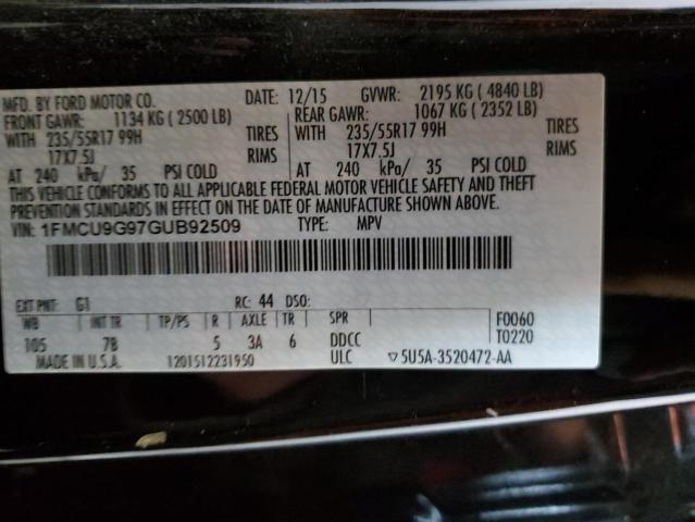 Photo 14 from auction – 2016 FORD ESCAPE SE with VIN 1FMCU9G97GUB92509