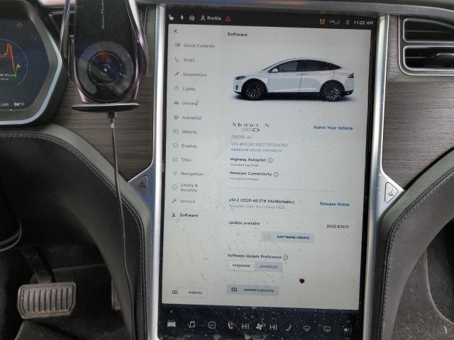 Photo 9 from auction – 2016 TESLA MODEL X with VIN 5YJXCAE27GF001762