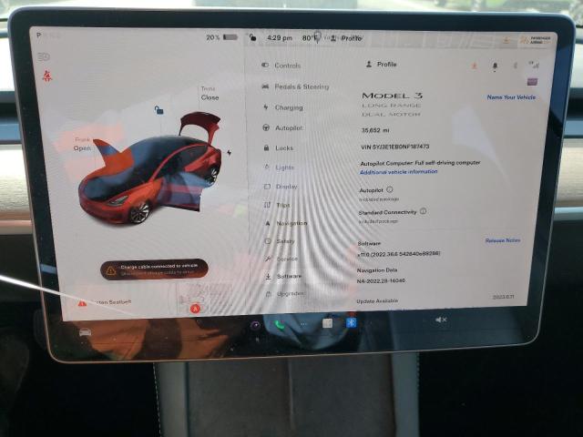 Photo 9 from auction – 2022 TESLA MODEL 3 with VIN 5YJ3E1EB0NF187473
