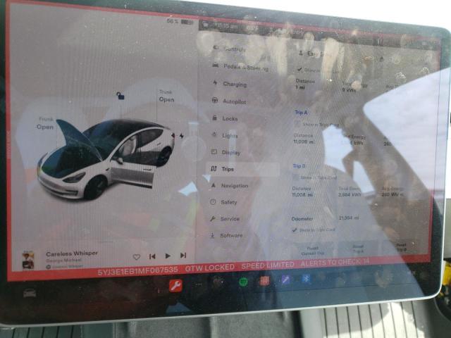 Photo 9 from auction – 2021 TESLA MODEL 3 with VIN 5YJ3E1EB1MF067535