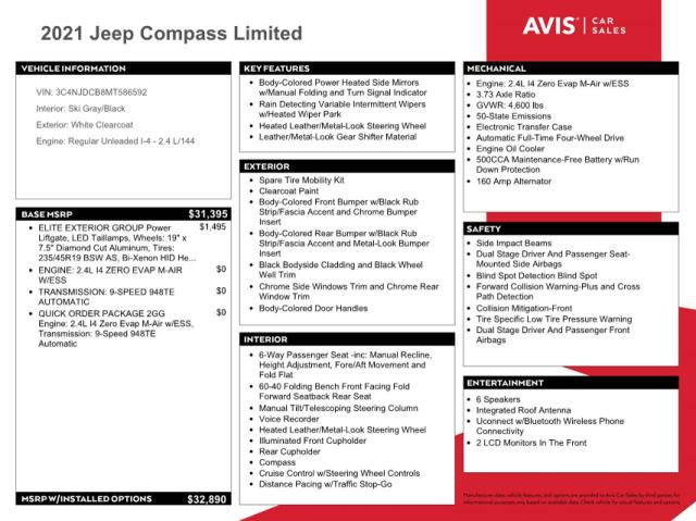 Photo 12 from auction – 2021 JEEP COMPASS LI with VIN 3C4NJDCB8MT586592