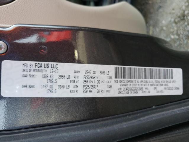 Photo 14 from auction – 2016 DODGE GRAND CARA with VIN 2C4RDGBG3GR263498