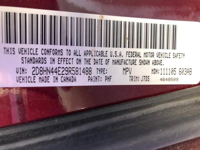 Photo 10 from auction – 2009 DODGE GRAND CARA with VIN 2D8HN44E29R581488