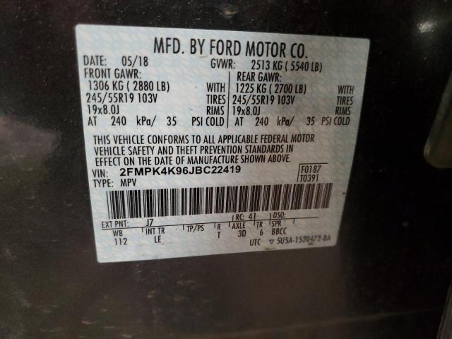 Photo 14 from auction – 2018 FORD EDGE TITAN with VIN 2FMPK4K96JBC22419