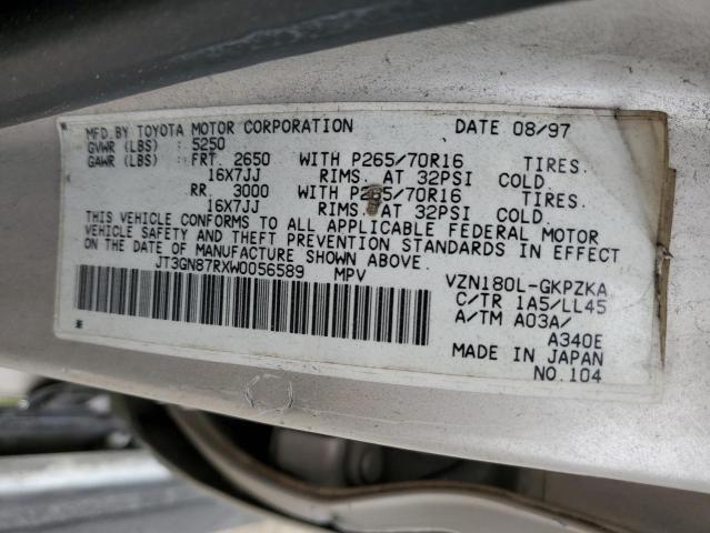 Photo 14 from auction – 1998 TOYOTA 4 RUNNER with VIN JT3GN87RXW0056589