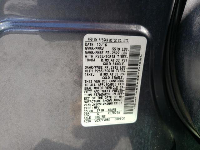 Photo 14 from auction – 2017 INFINITI QX70 with VIN JN8CS1MW4HM413107
