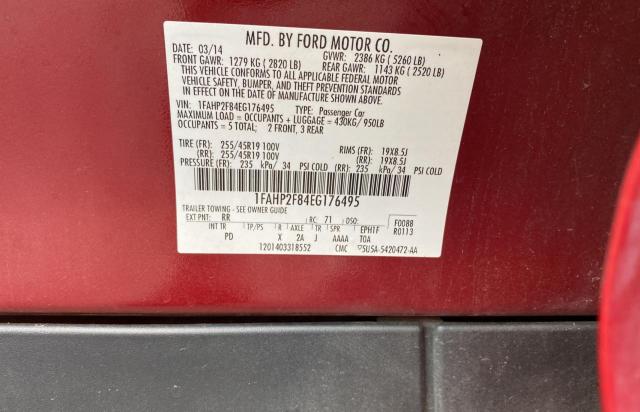 Photo 10 from auction – 2014 FORD TAURUS LIM with VIN 1FAHP2F84EG176495