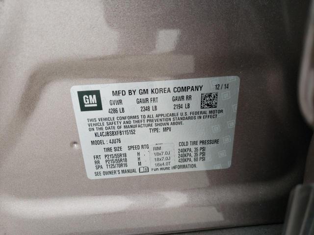 Photo 14 from auction – 2015 BUICK ENCORE with VIN KL4CJBSBXFB115152