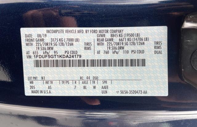 Photo 10 from auction – 2019 FORD F550 SUPER with VIN 1FDUF5GT1KDA24179