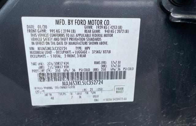 Photo 10 from auction – 2020 FORD ECOSPORT T with VIN MAJ6S3KL5LC352724