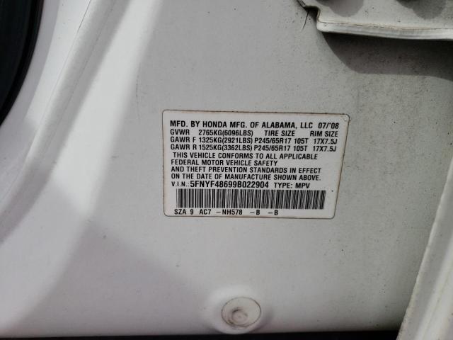 صورة رقم 14 من المزاد - 2009 HONDA PILOT EXL مع VIN 5FNYF48699B022904