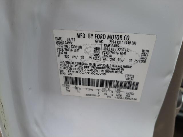 Photo 14 from auction – 2012 FORD ESCAPE XLS with VIN 1FMCU0C77CKC47708