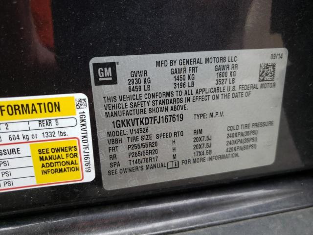 Photo 14 from auction – 2015 GMC ACADIA DEN with VIN 1GKKVTKD7FJ167619