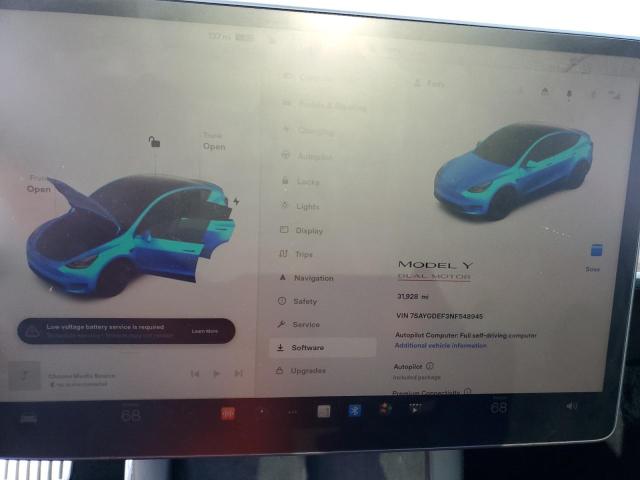 Photo 9 from auction – 2022 TESLA MODEL Y with VIN 7SAYGDEF3NF548945