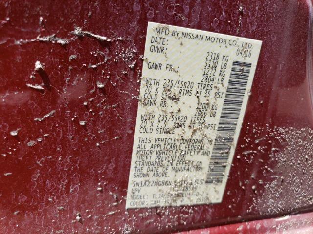 Photo 14 from auction – 2016 NISSAN MURANO S with VIN 5N1AZ2MG8GN136155