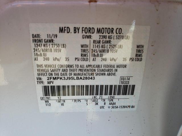 Photo 14 from auction – 2020 FORD EDGE SEL with VIN 2FMPK3J95LBA28043