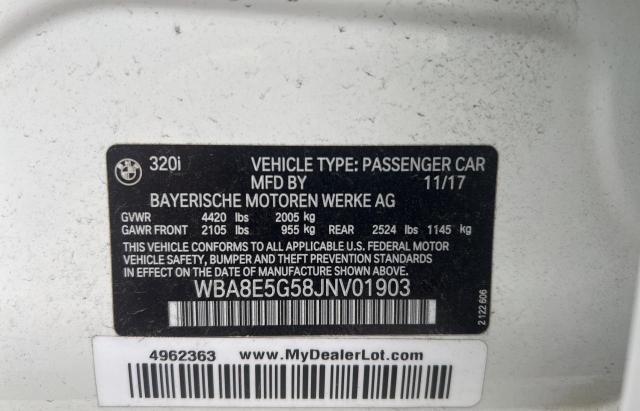 Photo 10 from auction – 2018 BMW 320 XI with VIN WBA8E5G58JNV01903