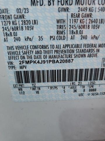 Photo 14 from auction – 2023 FORD EDGE SEL with VIN 2FMPK4J91PBA20887