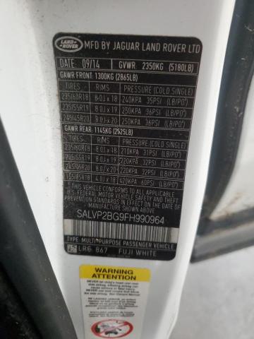 Photo 14 from auction – 2015 LAND ROVER RANGE ROVE with VIN SALVP2BG9FH990964