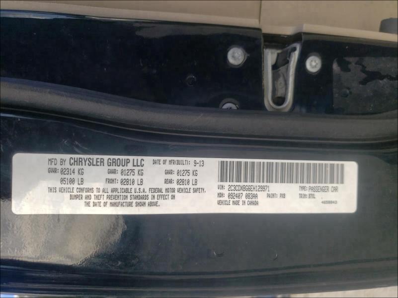 Photo 10 from auction – 2014 DODGE CHARGER SE with VIN 2C3CDXBG6EH129971