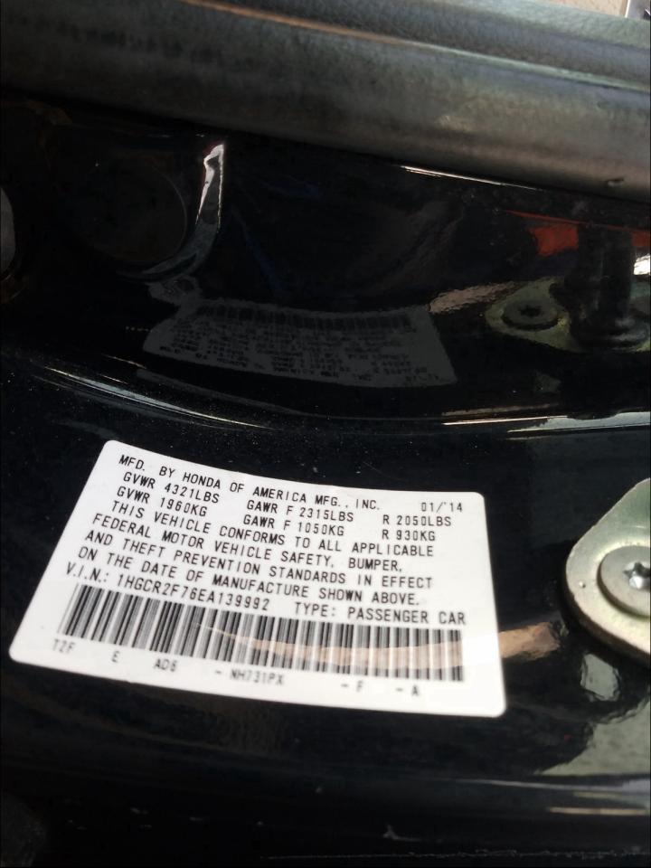 Photo 10 from auction – 2014 HONDA ACCORD EX with VIN 1HGCR2F76EA139992