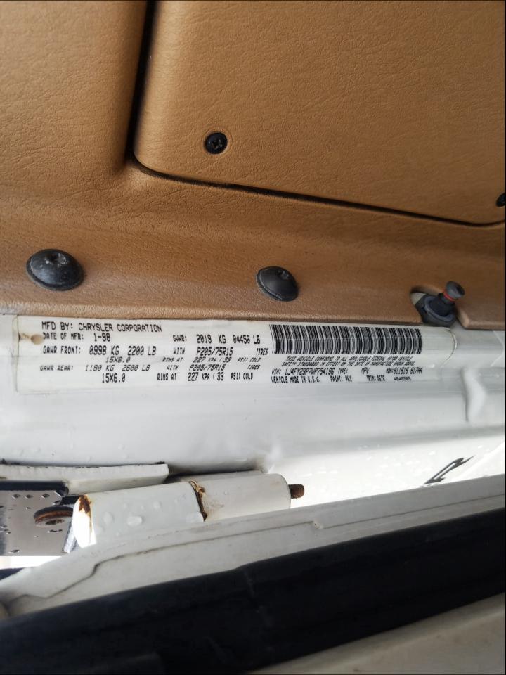 Photo 10 from auction – 1998 JEEP WRANGLER / with VIN 1J4FY29P7WP754196