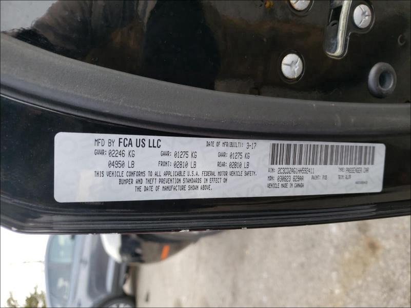 Photo 10 from auction – 2017 DODGE CHALLENGER with VIN 2C3CDZAG1HH592411