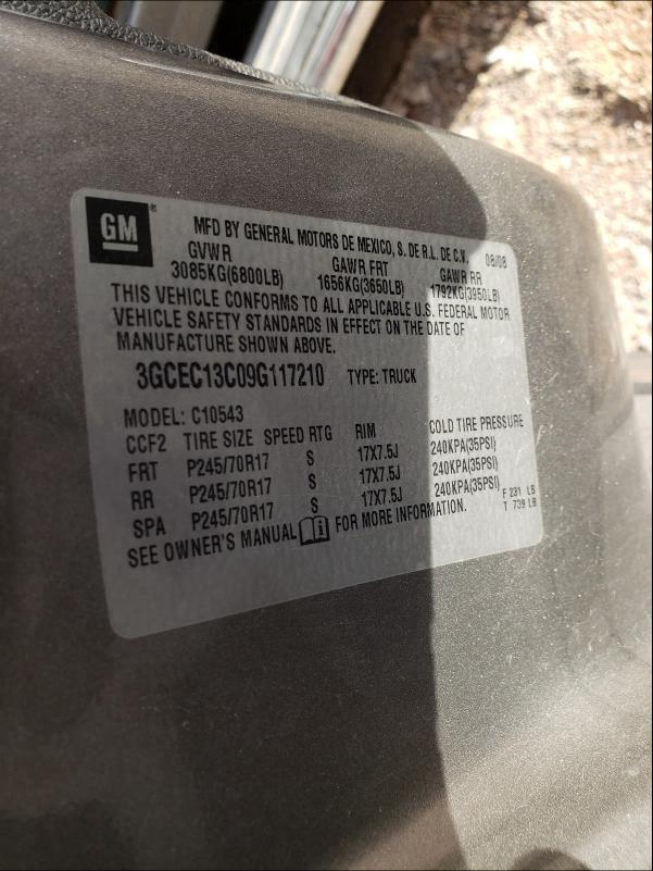 Photo 10 from auction – 2009 CHEVROLET SILVERADO with VIN 3GCEC13C09G117210