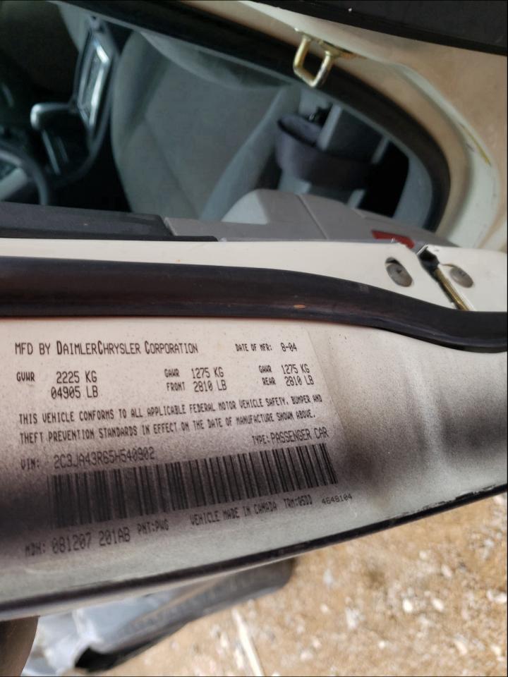 Photo 10 from auction – 2005 CHRYSLER 300 with VIN 2C3JA43R65H540902