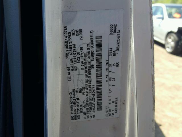 Photo 10 from auction – 2003 FORD ECONOLINE with VIN 1FBSS31LX3HB06771